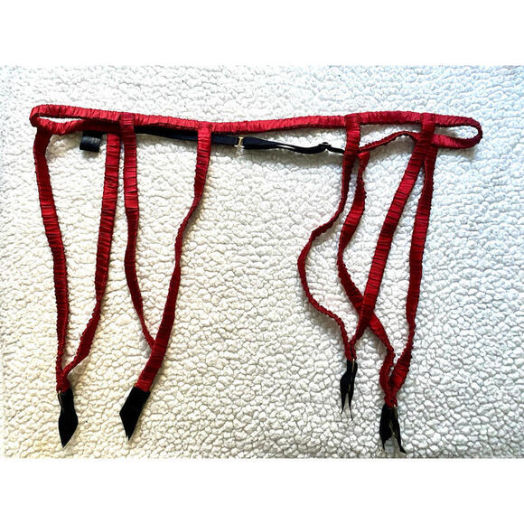 Kiki de Montparnasse Red Satin Silk Garter Belt Suspenders One size Fits All main image 4